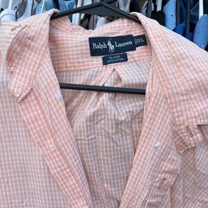 Ralph Lauren Men's Peach Plaid Shirt